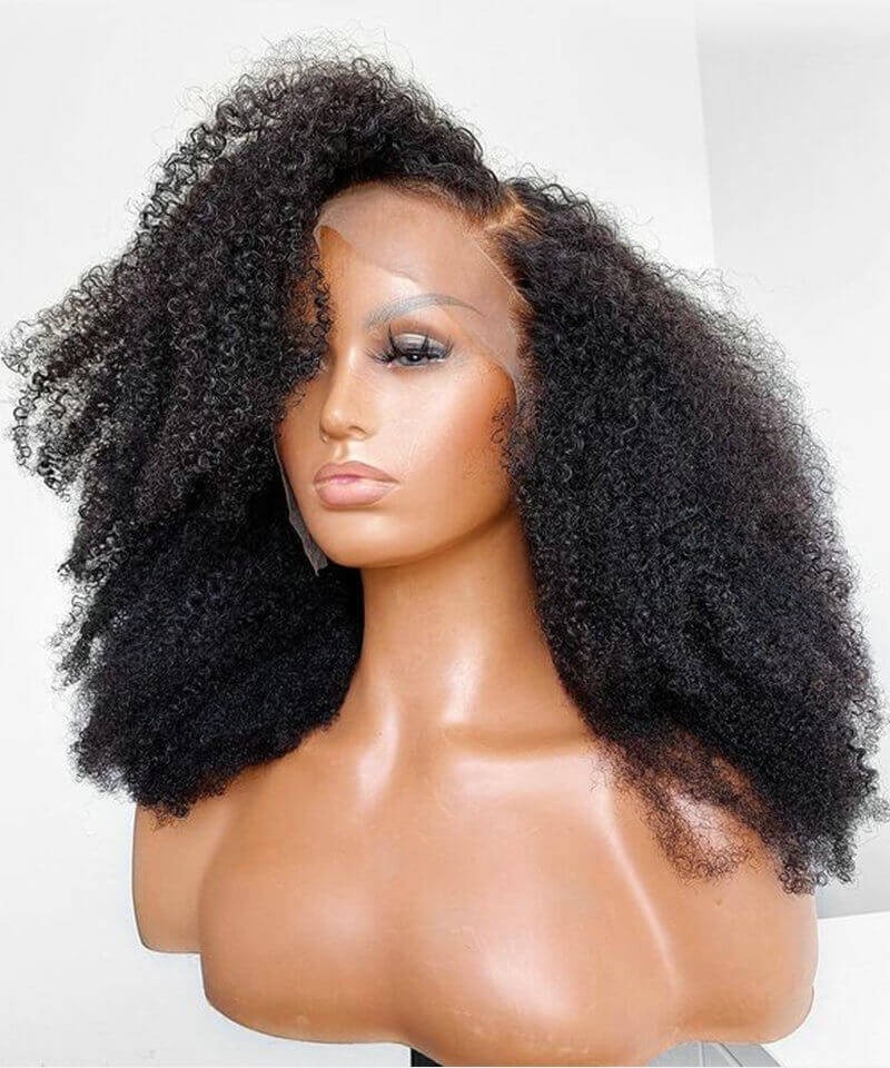 Dolago Glueless Afro Kinky Curly HD Lace Front Wigs Brazilian Human