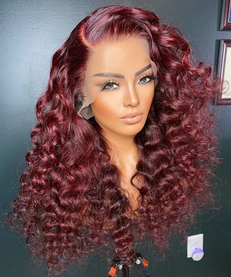 99J Red Copper Ombre Colored Lace Front Wigs For Women Online For Sales