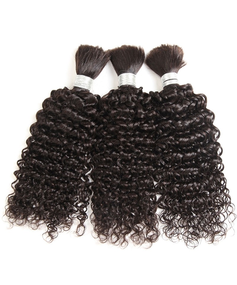 Dolago Good Quality 3Pcs Brazilian Human Hair Kinky Curly Hair Weave