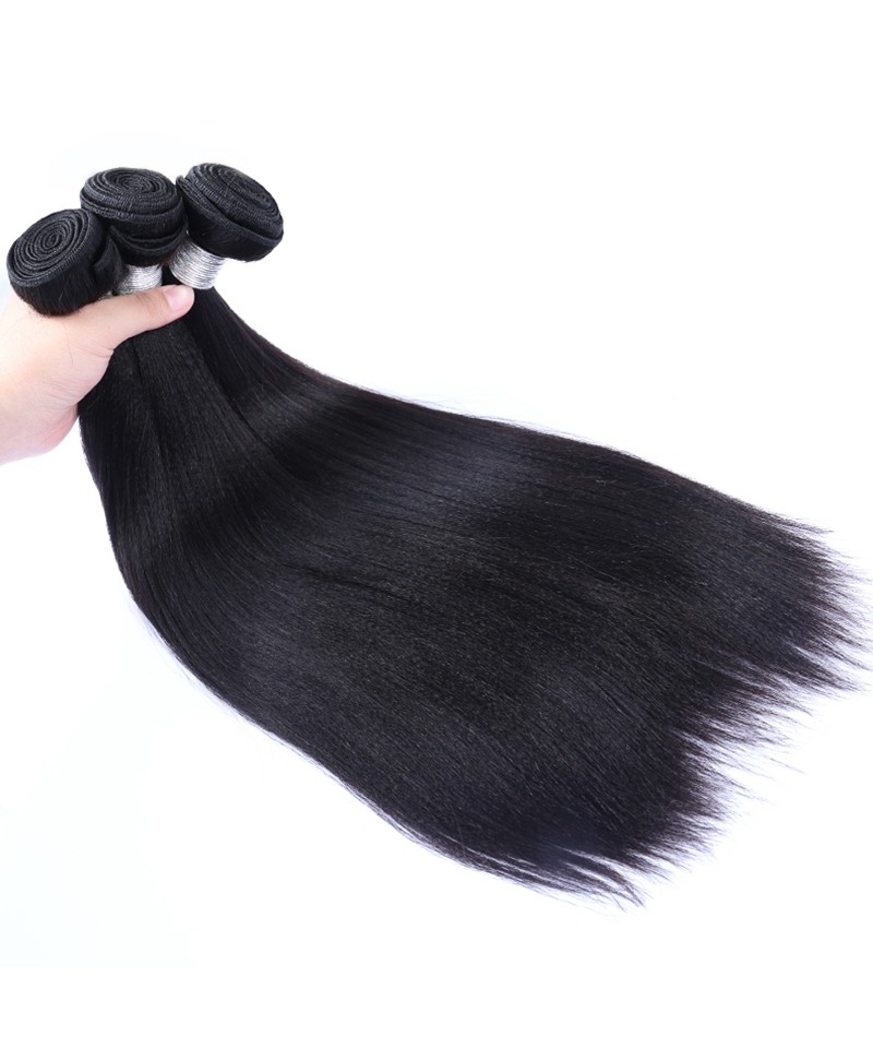 DOLAGO Brazilian Mink Virgin Hair Yaki Straight 3Pcs 100 Unprocessed