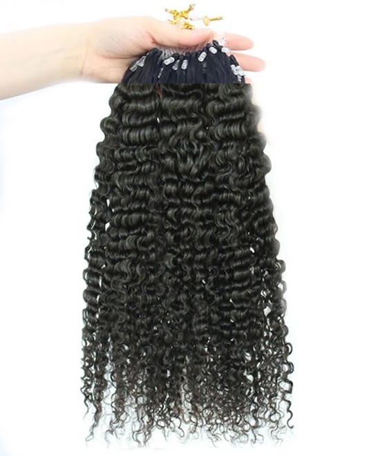 Dolago Mongolia 3B 3C Kinky Curly Micro Links Human Hair Extensions