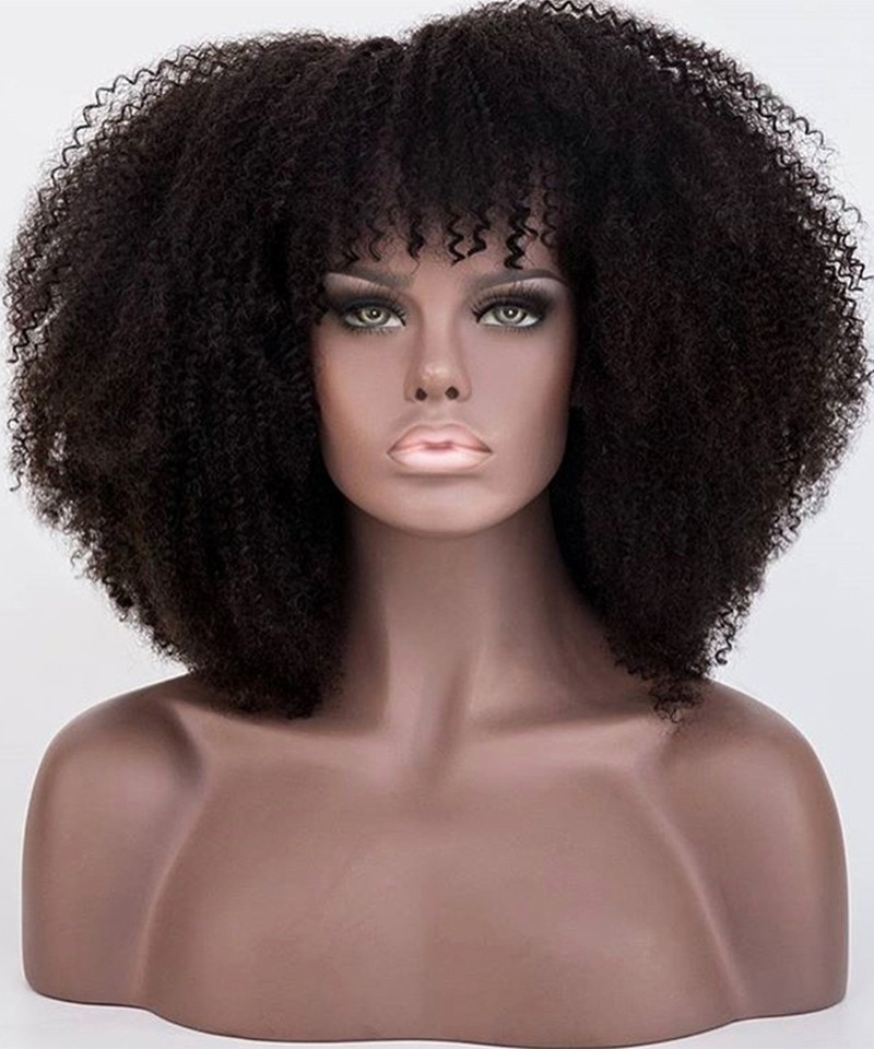 Dolago American Afro Kinky Curly Lace Front Human Hair Wig For Sale Online Natural 250 Density 