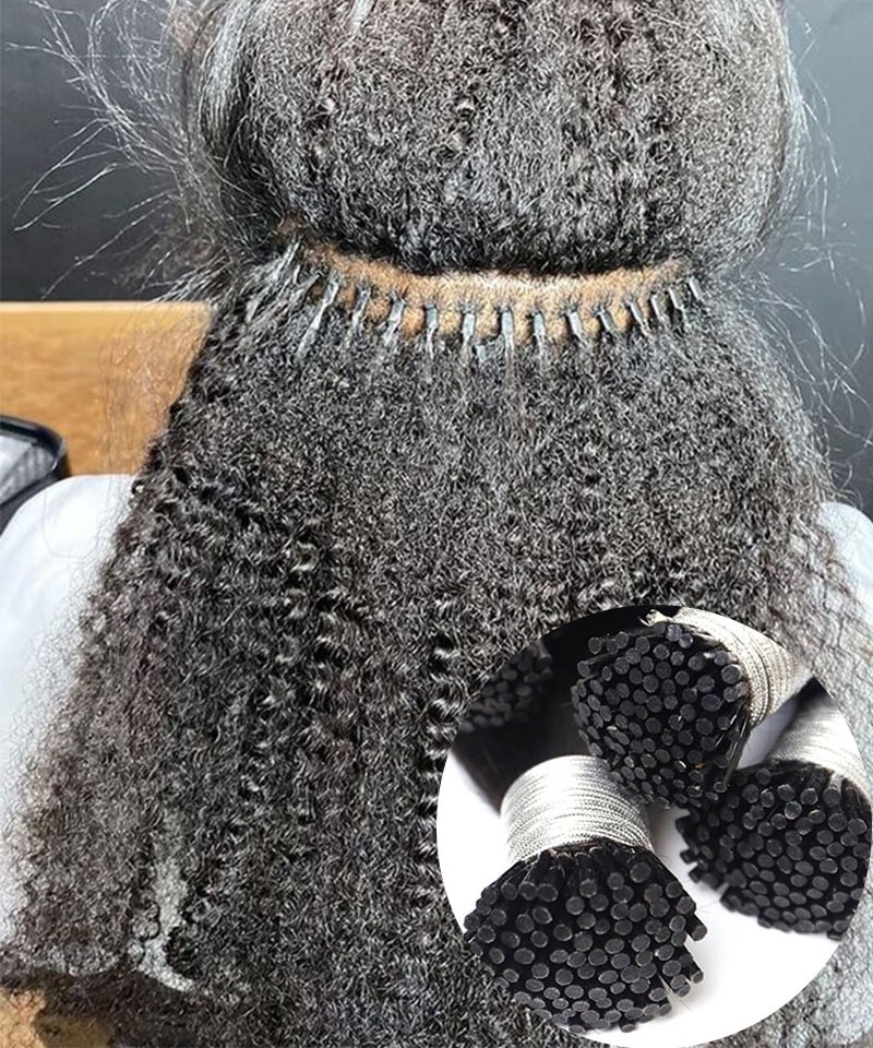 Afro kinky curly i tip hair extensions 100 pics/set with cheap prices