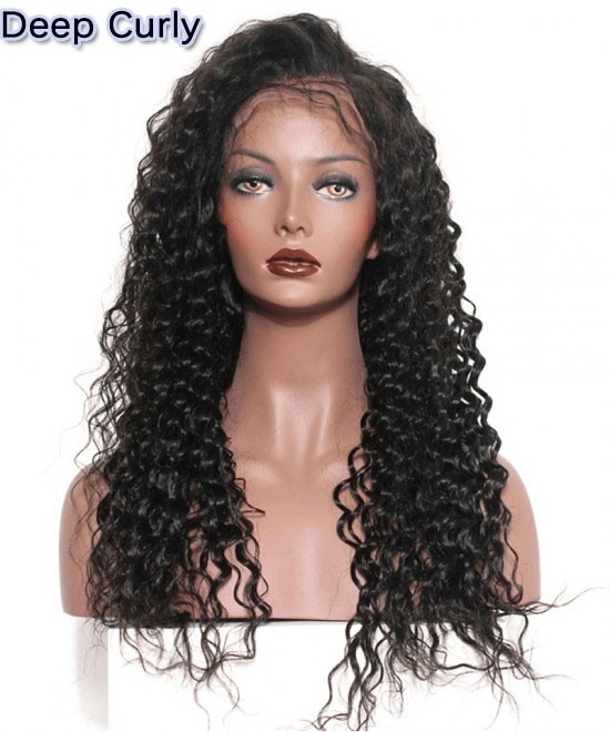 CARHOMERS Deep Curl 100% High Density Brazilian Human Hair HD lace Wigs main image 1
