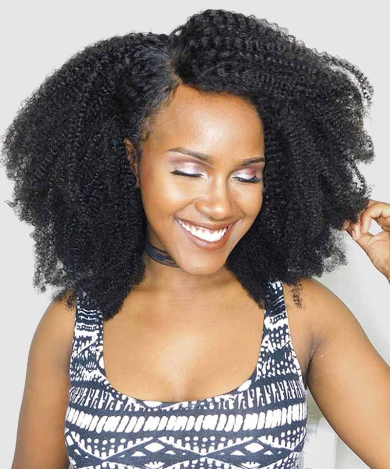 Dolago 4b 4c Afro Kinky Curly Lace Front Human Hair Wigs With Baby Hair