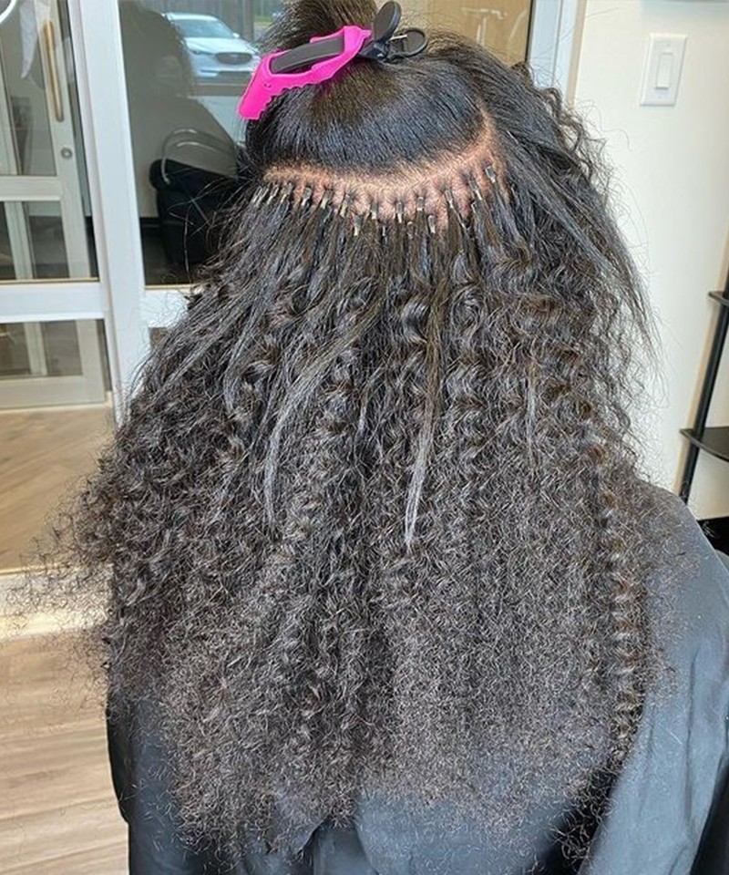 Kinky curly i tip hair extensions online 100 pieces/set