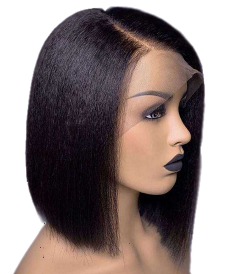 Dolago Hair Wigs Yaki And Straight Lace Front Human Hair Bob Wigs For