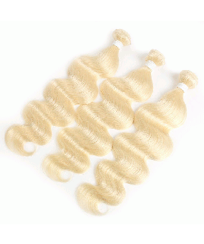 Dolago #613 Blonde Body Wave Brazilian Virgin Hair Human Hair Weaves 14 16 18