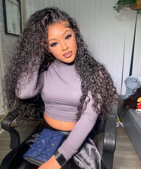 Dolago Natural Hairline Loose Curly Lace Front Human Virgin Hair Wigs For Black Women 250% Density 13X6 Lace Front Wigs Pre Plucked With Baby Hair High Quality Front Lace Wigs For Sale Online Shop