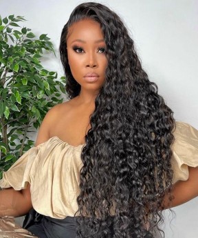 Dolago 13X4 Lace Front Human Hair Deep Curly Wigs Pre Plucked 180% Density High Quality Frontal Wigs For Black Women Natural Transparent Front Lace Wigs With Baby Hair For Sale Online Free Shipping