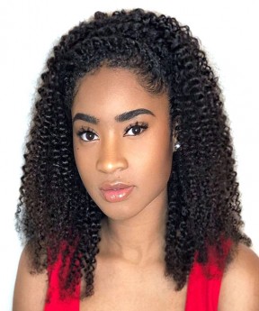 Dolago 250% High Density Kinky Curly Lace Front Human Hair Wigs Pre Plucked For Black Women 3A 3B Curly Glueless Lace Front Wigs With Natural Baby Hair Can Be Dyed Invisible Transparent Frontal Wigs