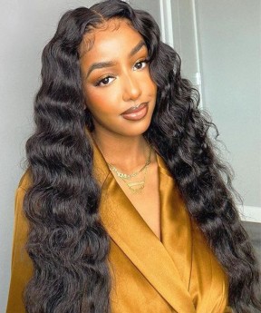 Dolago Transparent Loose Wave Full Lace Wig Human Hair Pre Plucked For Black Women 150% Undetectable Glueless Full Lace Human Hair Wigs With Baby Hair Best Invisible Wavy Lace Wig Sale Online