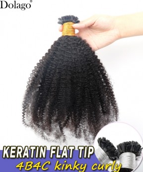 Dolago Best Afro Kinky Curly Keratin Fusion Hair Extensions Micro Ring Cuticles Nail I Tip Hair Extension 100 Pieces For One Set And Two Sets Make A Full Head