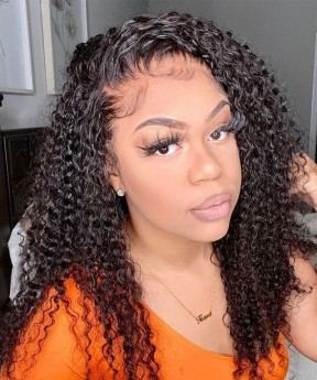 Dolago Undetectable Kinky Curly HD 13x6 Lace Front Human Hair Wigs Pre Plucked 130% Brazilian 3B 4A Curly Transparent Front Lace Wigs With Invisible Hairline For Black Women Natural HD Lace Frontal Wigs For Sale