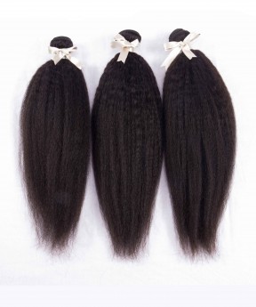 Dolago Peruvian Virgin Hair Kinky Straight 100% Human Virgin Hair Weave 3 Bundles