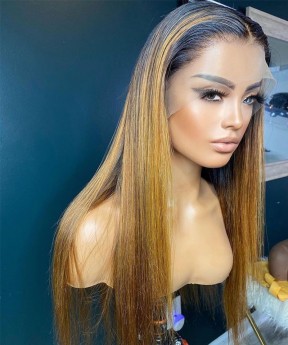 Ombre Colored Straight Human Hair Wigs For Sales
