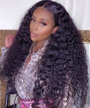 Dolago 250% Lace Front Wigs Deep Curly Brazilian Human Hair For Women Glueless Pre Plucked 13x6 Lace Front Wigs Can Be Dyed RLC Natural Braided Front Lace Wig With Invisible Hairline For Sale Free Shipping