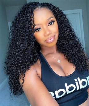 Dolago 3B 3C Kinky Curly 13x4 Lace Front Human Hair Wigs Pre Plucked 150% Brazilian Glueless Lace Front Wigs For Black Women High Quality Transparent Lace Frontal Wigs With Baby Pre Bleached For Sale