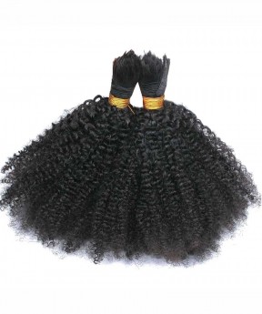 Afro Kinky Curly Human Hair Braiding Bulk For Women For Sale