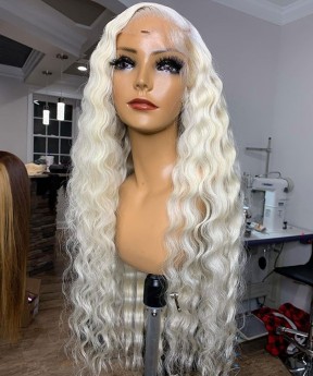 613 blonde colored Loose Wave Human Hair Wigs For Sale 