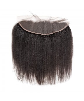 Dolago Pre Plucked Kinky Straight 13x4 Ear to Ear lace frontal Bleached Knots