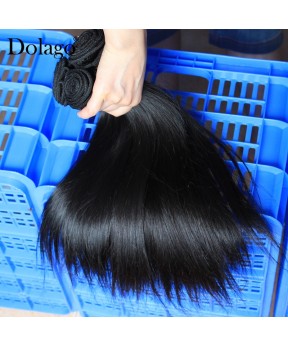 Dolago European Remy Human Hair Bundles Straight Human Hair Weaves Natural Color 3Pics Human Hair Extensions 10-30 Inches Bundles Sales 