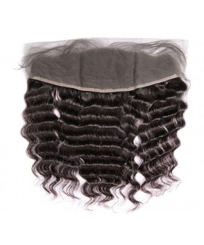 DOLAGO Deep Wave Human Hair 13x4 Lace Frontal Natural Color Natural Hairline