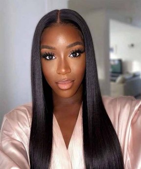 Dolago Silky Straight Lace Front Wigs Human Hair Pre Bleached For Black Women 250% Density Glueless Lace Frontal Wigs With Baby Hair For Sale High Quality Front Lace Wigs Can Be Dyed Free Shipping