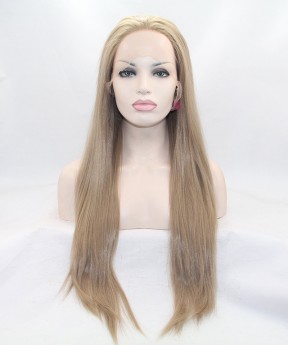 Dolago Ash Blonde Straight Synthetic Wig For Black Women