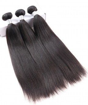 Dolago 100% Human Hair 3 Pcs Yaki Straight Brazilian Virgin Hair Bundles