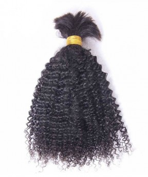 Dolago Good Quality One Bundle Brazilian Human Hair Kinky Curly Hair Weave Hair Bulk For Wigs Making 10-28 Inches Kinky Curly Bulk Hair For Braiding Online Sale Now