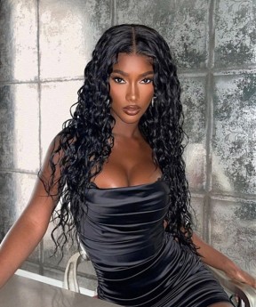 Water Wave Lace Front Wigs For Black Girls High Quality 250% Human Hair Lace Frontal Wig Pre Plucked With Baby Hair For Sale Cheap Glueless 13x6 Lace Front Wig Can Be Dyed Dolago Online Shop