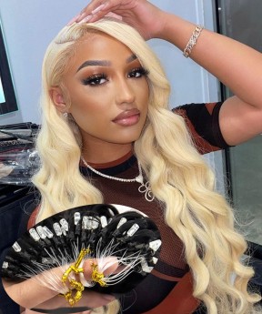 good blonde color micro link human hair extensions body wave 