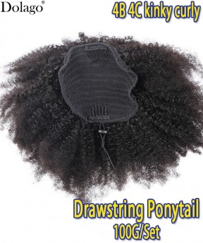 Afro Kinky Curly Wrap Ponytail Human Hair Magic Horsetail Wrap