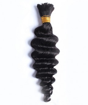 Dolago 1Pc Braiding Hair Deep Wave Bulk No Weft Brazilian Virgin Wavy Bulk Human Hair For Braiding Bundles 10-28 inch 100% Human Hair Weave Bulk Hair Extensions For Wig Making