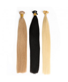Dolago 100% Virgin Remy Human Hair Extensions Keratin Fusion Flat Tip Hair Extension