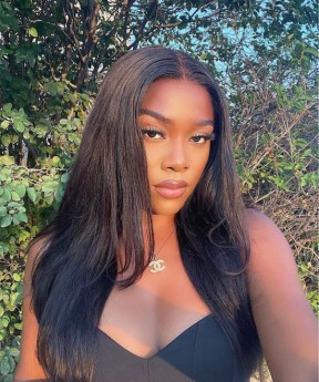 Dolago Italian Light Yaki Straight Lace Frontal Wig For Women 250% Brazilian Real Human Hair Lace Front Wigs With Baby Hair Sale Online Glueless 13x6 Frontal Wigs Pre Plucked