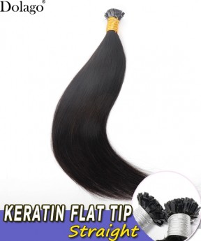 Dolago Straight Keratin Fusion Hair Extensions Remy Micro Ring Cuticles Nail I Tip Hair Extension 100 Pieces For One Set