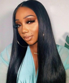 Hottest Sale Invisible HD 13x6 Lace Front Straight Wigs Pre Plucked For Black Women Transparent Brazilian Human Hair Front Lace Wig With Baby Hair 130% Natural HD Lace Frontal Wigs Can Be Dyed With Cheap Price