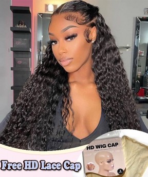 Dolago Undetectable HD 4x4 Lace Closure Wigs With Invisible Hairline 250% Water Wave HD Swiss Lace Closure Wigs Human Hair Pre Plucked HD Crystal Lace Wigs Melt Skin For Black Women Free Shipping
