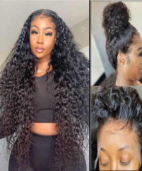 Dolago Brazilian Water Wave 360 Lace Frontal Human Hair Wigs Pre Plucked 150% Glueless 360 Lace Front Wigs With Baby Hair For Black Women High Quality 360 Lace Wig Pre Bleached With Invisible Hairline For Sale