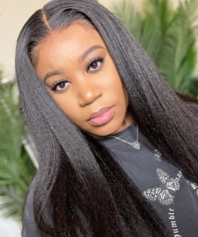 Dolago Light Yaki Straight Human Hair Lace Front Wigs Pre Plucked For Women 180% Brazilian Glueless Lace Front Wigs With Invisible Hairline For Sale Natural Transparent 13x6 Lace Frontal Wigs Raw Human Hair