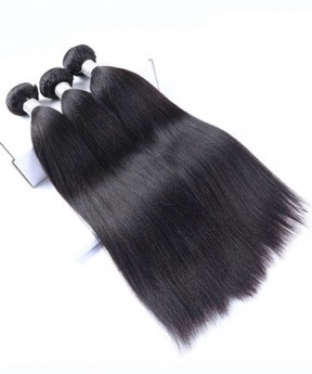 Dolago European Remy Hair Yaki Straight Human Hair Weave Bundles 3Pics Coarse Yaki Human Hair Extensions 10-30 Inches Yaki Bundles Sales