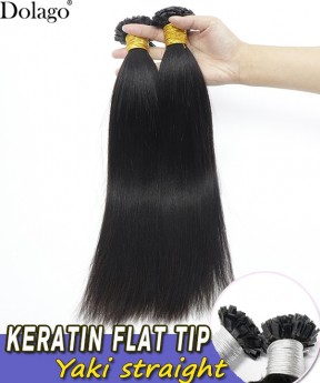 Hot Brazilian Yaki Straight I Tip Hair Extensions Natural Looking