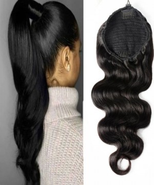 Body Wave Drawstring Brazilian Ponytail Extensions For Women