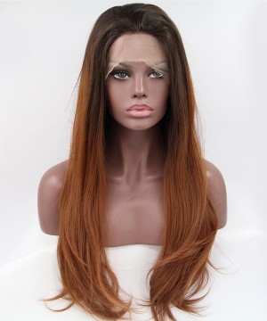 Dolago Straight 1B/Brown Ombre Wig Synthetic Wig For Black Women