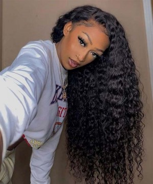 Dolago Glueless Deep Wave 13X6 Lace Front Wigs Pre Plucked For Black Women 130% Wavy Brazilian Front Lace Wigs Human Hair With Baby Hair Best Lace Frontal Wigs For Sale Can Be Dyed Free Shipping