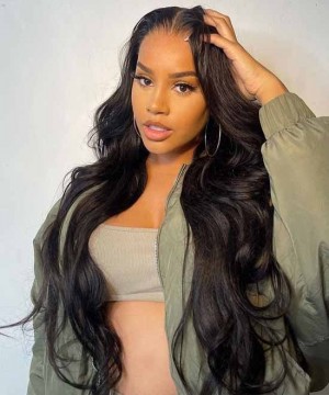 Dolago 130% Body Wave Transparent Full Lace Wigs For Black Women High Quality Glueless Full Lace Human Hair Lace Wigs Pre Plucked Wavy Brazilian Full Lace Wig With Baby Hair Pre Bleached For Sale