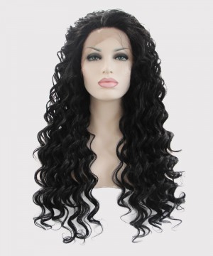 DOLAGO Black Lace Front Wigs Loose Wave Synthetic Wig 