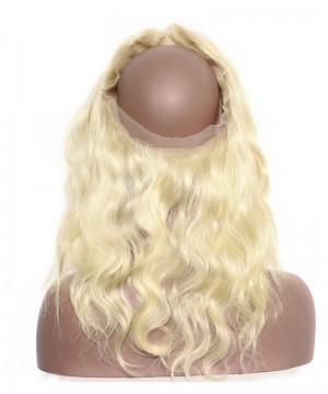 Dolago Pre Plucked 360 Lace Frontal Closure With Baby Hair Body Wave 613 Blonde Color